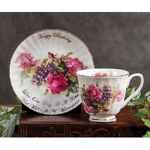  Royal Patrician bone china cup and saucer with Happy 