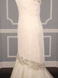 AUTHENTIC Badgley Mischka Clara Silk Chantilly Lace Ivory Bridal Gown 