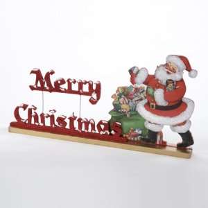 Pack of 2 Santa Claus Classics Merry Christmas Table Top Decorations