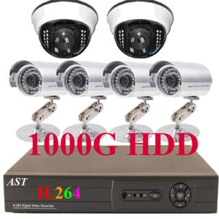264 Net DVR 6 CCD IR Camera Home security system cctv  