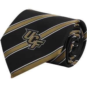  NCAA UCF Knights Black Striped Woven Tie: Sports 