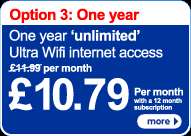 Option 3 One year unlimited Ultra WiFi internet access 10.79 per 