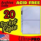 100 ULTRA PRO PLATINUM 2 POCKET 5X7 CARD PAGES SHEETS