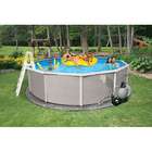 Overstock Belize Above Ground 27 foot Round Swimming Pool Package