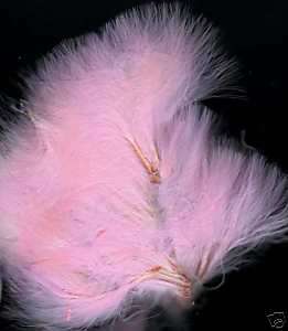 Premium Dyed 1 Ounce Pink Strung Marabou Feathers  