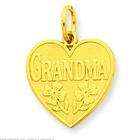 FindingKing 14K Gold Grandma Heart & Flower Charm