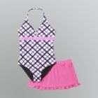 Malibu Dream Girl Pink Plaid Swimsuit w/Skirt