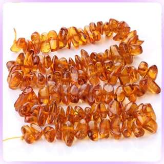 Honey Brown Amber Chips Gemstone Loose Beads strand 16  
