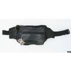 Black Leather Fanny Pack Belt Waist Hip Bag Travel 103