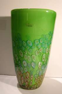 Murano Translucent Glass Vase: Yellow Green multicolor  