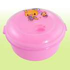 clear plastic lid pink round lunch box food container w