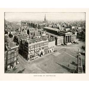 1900 Print Amsterdam Netherlands Cityscape Historic Architecture 