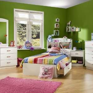   South Shore Logik Twin Mates Bedroom Set in Pure White
