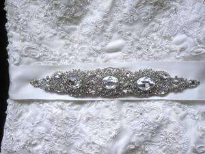 Bridal Hair Headband Headpiece Tiara Crystals Ribbon  