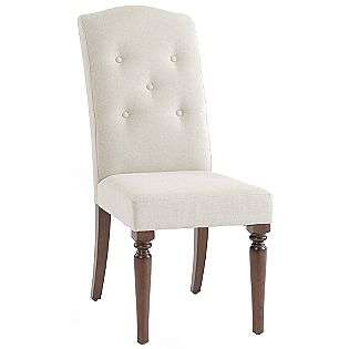 Country Luxe Upholstered Dining Chair   Mahogany Finish  Lands End 