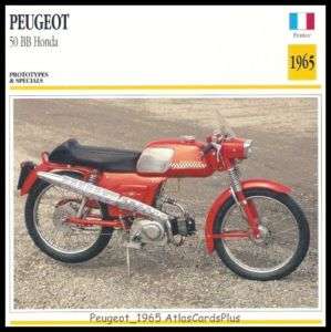 Motorcycle Card 1965 Peugeot 50 BB Honda C110 prototype  
