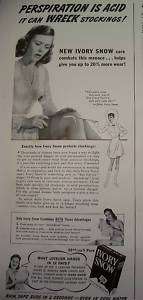 1941 Ivory Snow Flakes Hosiery Stockings Run Ad  