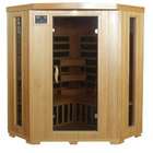Harvil Tranquility 3 Person Hemlock Corner Sauna with Carbon Infrared 