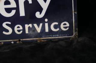 1930S PORCELAIN FORD BATTERY SALES AND SERVICE SIGN, RARE HEAVY 