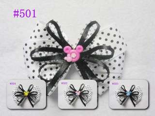 10 baby girl hair bows alligator clip 3.5 4 without headband #501 512 
