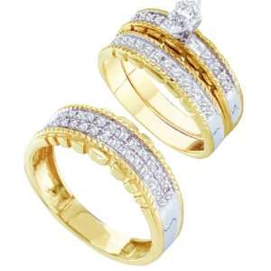   Marquise Cut Diamond Wedding Engagement Bridal Trio Ring Set: Rodeo