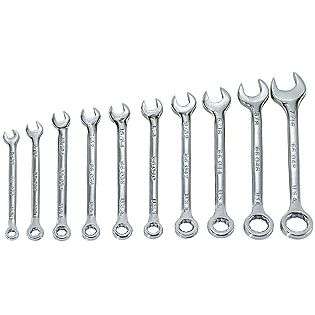 10 pc. 6 & 12 pt. Full Polish Midget Combination Wrench Set  Armstrong 