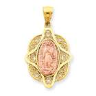 Jewelry Adviser pendants 14k Two Tone Rose Virgin Mary Pendant