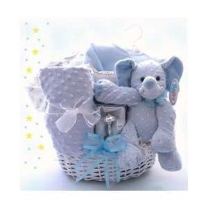  Minky Dots Blue Personalized Gift Basket Baby