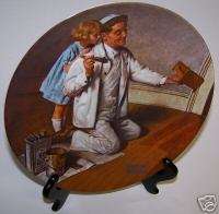 NORMAN ROCKWELL PLATE THE PAINTER DADDY LITTLE GIRL  