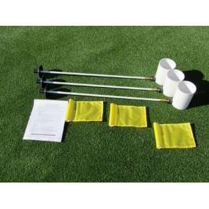   Inch PGA Cups & 3 Pin Markers with Yellow Flags