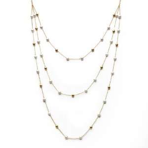36 42 Adjustable 3 Layer Gold Plated Sterling Tin Cup Style Chain 