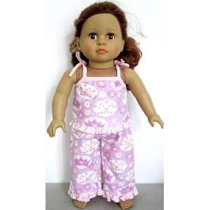  Crown Print Cotton Pajamas for 18 Inch Dolls: Toys & Games