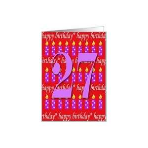  27 Years Old Lit Candle Happy Birthday Card: Toys & Games