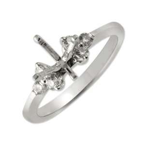   SI Clarity,GH Color) Four Prong Semi Mount Ring in 14K White Gold.size