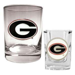  Georgia Bulldogs NCAA Rocks Glass And Shot Glass Set 