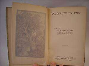 Favorite Poems English American 1894 Thomas Crowell Co.  