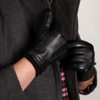 Mens GENUINE NAPPA leather cashmere lined winter gloves  