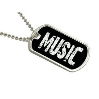  Music Note Dog Tag with 30 chain necklace Great Gift Idea 