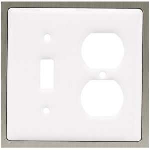   Hardware 63984 Ceramic Insert Single Switch/Duplex Wall Plate, White