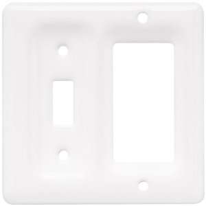   Ceramic Single Switch/Decorator Wall Plate, White: Home Improvement
