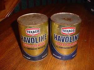 Vintage Texaco Ravoline Super Premium Motor Oil Cans  