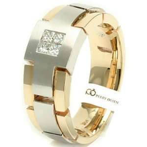   Links High End Mens Invisible Diamond Setting Wedding Ring: Jewelry
