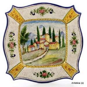  PAESAGGIO VENEZIA Square wall plate Tuscan landscape (15 