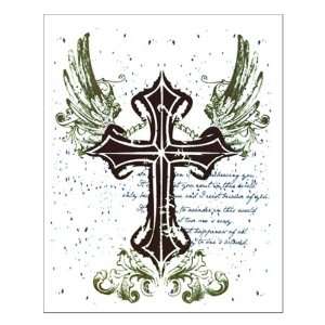  Small Poster Scripted Winged Cross 