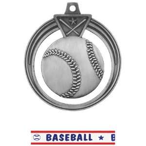 Hasty Awards 2.5 Eclipse Custom Baseball Medals SILVER MEDAL/AMERICANA 