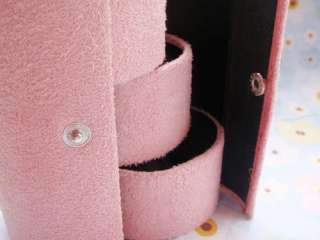 Color MINI Travel JEWELRY ROLL Velvet Holder Case Box  