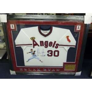  Nolan Ryan Signed Uniform   Custom Painted Framed Angels 