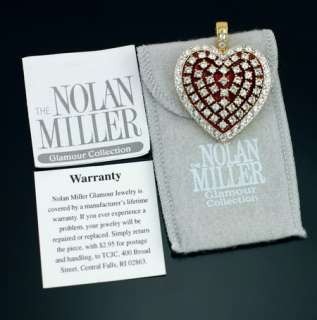 Nolan Miller Red Enamel Heart Valentine Crystal Enhancer Glamour 
