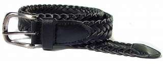 Mens Genuine Leather Braided Belt Black or Brown New  