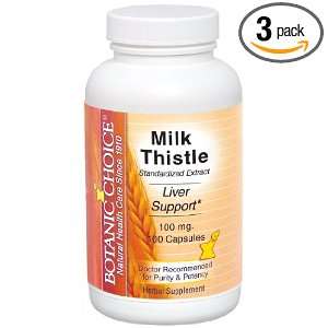 Botanic Choice Milk Thistle Extract Capsules,100 mg, 100 Count (Pack 